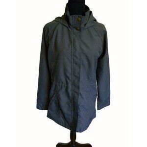 O'Neill Women's Hooded Jacket Zippered Lined Pockets Drawstring Dark Grey Size M